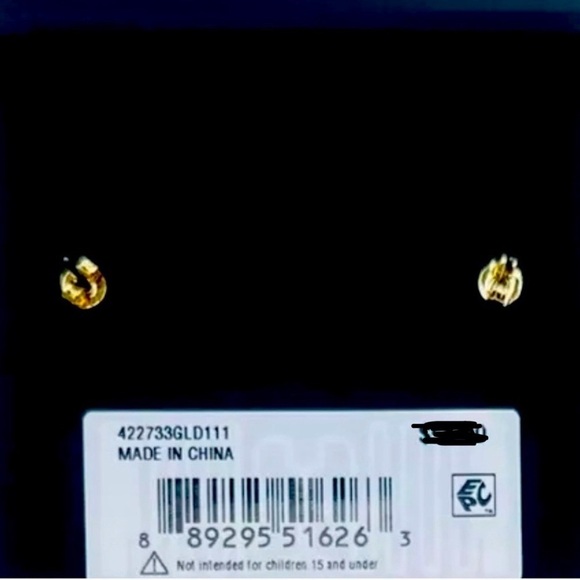 COACH Logo Crystal Heart Stud Gold-Tone Earrings with Signature Pouch NEW - Picture 5 of 5